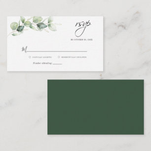 Eukalyptus Foliage Script Wedding RSVP Card Mitteilungskarte