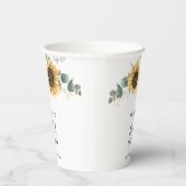 Eukalyptus Foliage Sonnenblume Blumendusche Pappbecher (Rechts)