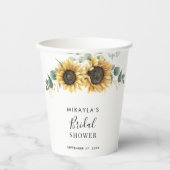 Eukalyptus Foliage Sonnenblume Blumendusche Pappbecher (Vorderseite)