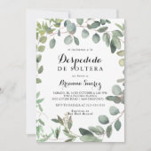 Eukalyptus Foliage Spanisches Brautparty Einladung (Vorderseite)