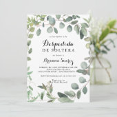 Eukalyptus Foliage Spanisches Brautparty Einladung (Stehend Vorderseite)