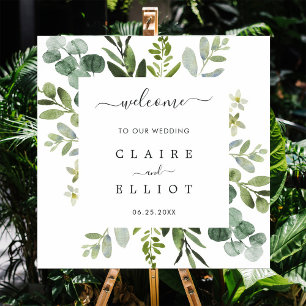 Eukalyptus Foliage Square Hochzeitsempfang Poster