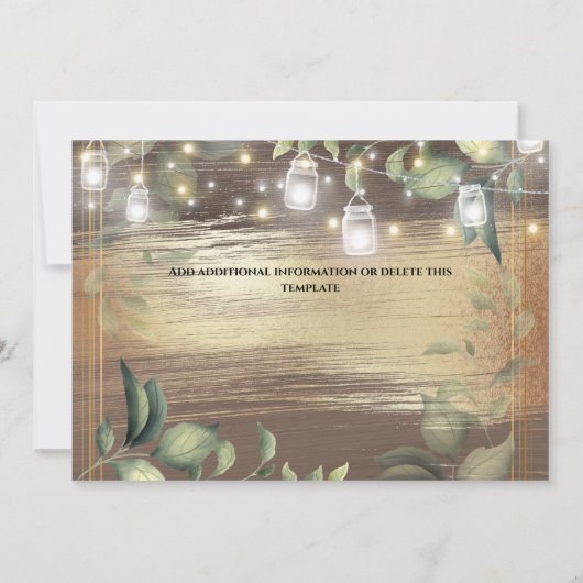 Eukalyptus foliage string lights Country rustikal Save The Date (Rückseite)