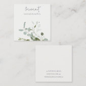 Eukalyptus Foliage Stud Earring Holder Quadratische Visitenkarte (Vorne/Hinten)