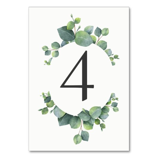 Eukalyptus Foliage-Tischnummer Tischnummer (Rückseite)
