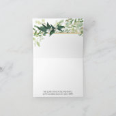 Eukalyptus Foliage Watercolor Green White Wedge Dankeskarte (Innenseite)