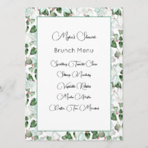 Eukalyptus Foliage Watercolor Menu Card
