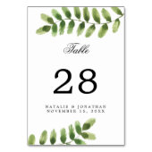 Eukalyptus Foliage Watercolor Wedding Number Chic Tischnummer (Rückseite)