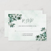 Eukalyptus Foliage Watercolor Wedding RSVP Card (Vorne/Hinten)
