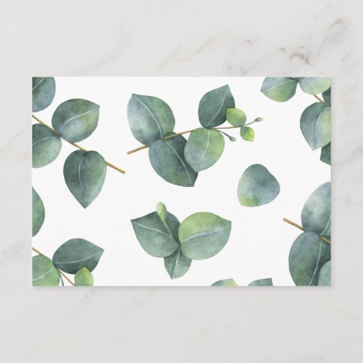 Eukalyptus Foliage Wedding Details Begleitkarte (Rückseite)