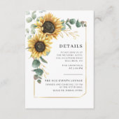 Eukalyptus foliage Wedding Details zur Sonnenblume Begleitkarte (Vorderseite)