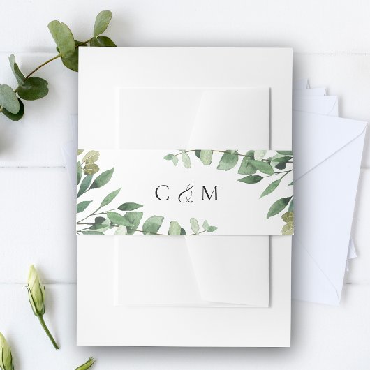 Eukalyptus foliage Wedding Einladung Bauch Einladungsbanderole