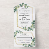 Eukalyptus foliage Wedding (kein ENV erforderlich) All In One Einladung (Innen Boden)