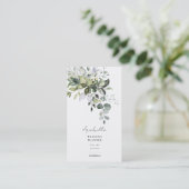 Eukalyptus Foliage Wedding Planner Business Card Visitenkarte (Stehend Vorderseite)