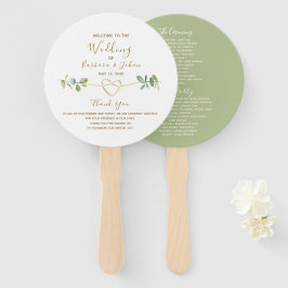 Eukalyptus Foliage Wedding Program Hand Fan Fächer
