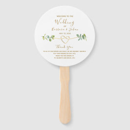 Eukalyptus Foliage Wedding Program Hand Fan Fächer