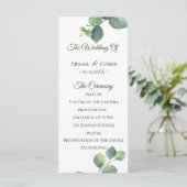 Eukalyptus Foliage Wedding Program Programm (Stehend Vorderseite)