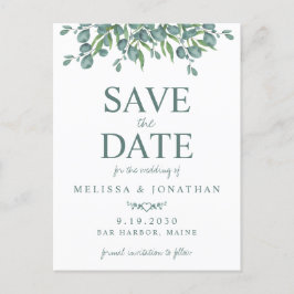 Eukalyptus Foliage Wedding Save the Date Postkarte