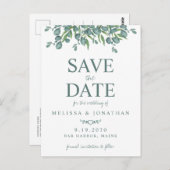 Eukalyptus Foliage Wedding Save the Date Postkarte (Vorne/Hinten)