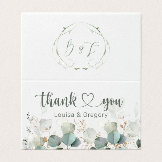 Eukalyptus Foliage Wedding Vielen Dank, dass Sie g (Außenseite Aufgefaltet)