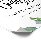 Eukalyptus Foliage Wedding Welcome Poster (Ecke)