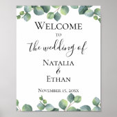 Eukalyptus Foliage Wedding Welcome Poster (Vorne)
