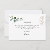 Eukalyptus Foliage Werden Sie meine Bridesmaid sei Karte (Rückseite)