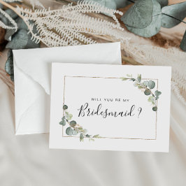 Eukalyptus foliage wird meine Bridesmaid-Karte sei Einladungspostkarte