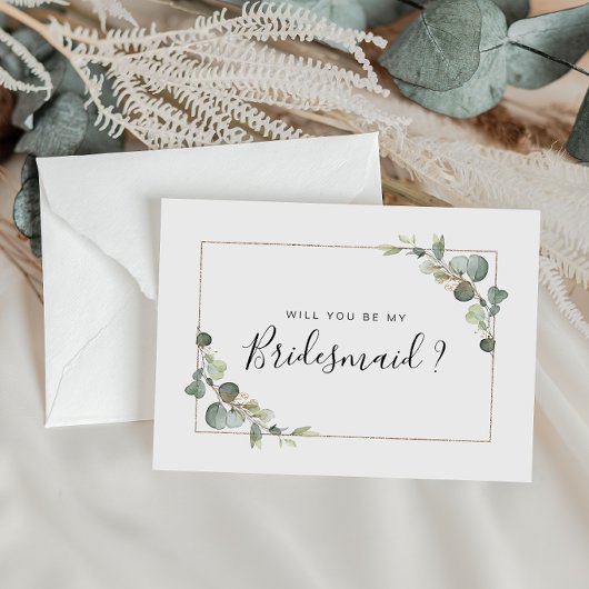 Eukalyptus foliage wird meine Bridesmaid-Karte sei Einladungspostkarte