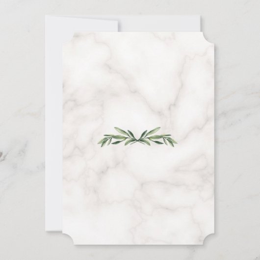 Eukalyptus Foliage Wreath Cross Marmorboy Taufe Einladung (Rückseite)