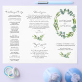 Eukalyptus Foliage Wreath Tri+Falten Hochzeitsprog Flyer (Einzeln)