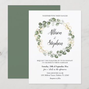 Eukalyptus Foliage Wreath Wedding Einladung