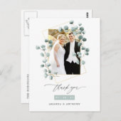 Eukalyptus Forest Geometric Wedding Vielen Dank Postkarte (Vorne/Hinten)