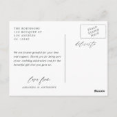 Eukalyptus Forest Geometric Wedding Vielen Dank Postkarte (Rückseite)