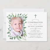 Eukalyptus Forest Greenery Erste Heilige Kommunion Einladung (Vorderseite)
