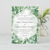 Eukalyptus formal alle Eltern, die Hochzeit verans Einladung (Stehend Vorderseite)
