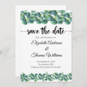 Eukalyptus Formal Elegant Save the Date Einladung (Vorne/Hinten)