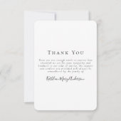 Eukalyptus Foto Beerdigung Beileid Vielen Dank Mitteilungskarte (Rückseite)