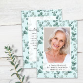 Eukalyptus-Foto-Beerdigung Dankeskarte