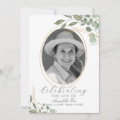 Eukalyptus-Foto Beerdigung des Dienstprogramms Einladung (Vorderseite)