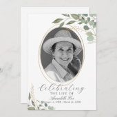 Eukalyptus-Foto Beerdigung des Dienstprogramms Einladung (Vorne/Hinten)