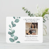 Eukalyptus Foto Beerdigung Einladung (Stehend Vorderseite)