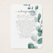 Eukalyptus-Foto-Beerdigungskarte (Rückseite)