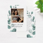 Eukalyptus-Foto-Beerdigungskarte (Schreibtisch)