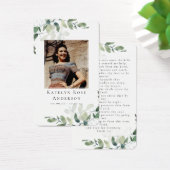 Eukalyptus-Foto-Beerdigungskarte (Schreibtisch)