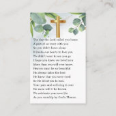 Eukalyptus-Foto Beerdigungskarte Visitenkarte (Rückseite)