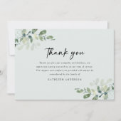 Eukalyptus Foto Beileid Beerdigung Dankeskarte (Vorderseite)