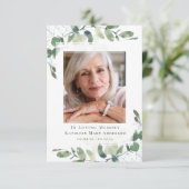 Eukalyptus Foto Beileid Beerdigung Dankeskarte (Stehend Vorderseite)