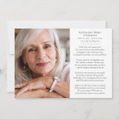 Eukalyptus Foto Beileid Beerdigung Dankeskarte (Rückseite)