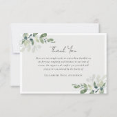 Eukalyptus Foto Beileid Beerdigung Dankeskarte (Vorderseite)